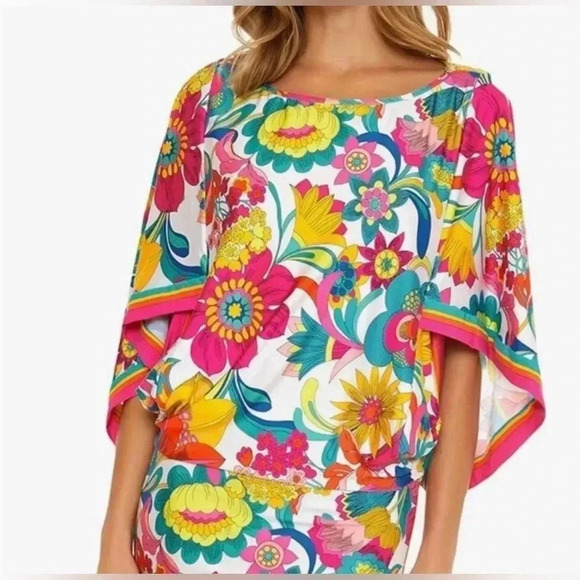 TRINA TURK Women’s Swim and Spa Collection Multicolor Beach Coverup Dress Tunic - Picture 6 of 13